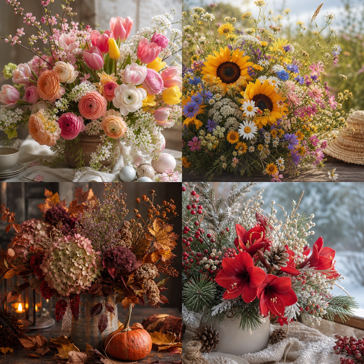 Collage von Blumen